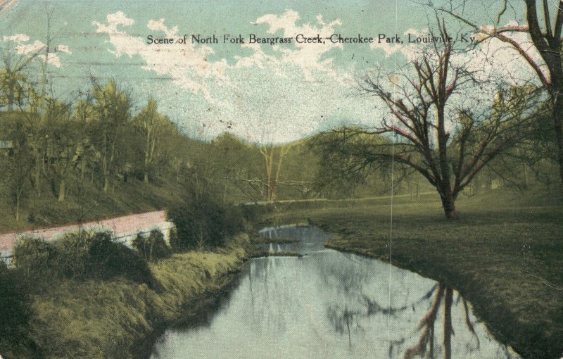 Vintage Postcard 1912 North Fork Beargrass Creek Cherokee Park Louisville Kent.