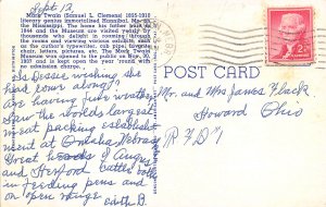 Hannibal Missouri 1958 Postcard Interior Mark Twain Museum 