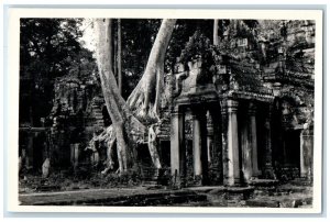 c1940's Preah Khan Temple Angkor Cambodia RPPC Photo Unposted Vintage Postcard