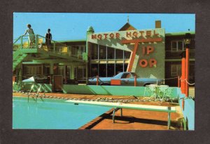 SD Tip Top Motor Hotel Motel Rapid City South Dakota Postcard  Pool