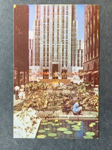 Fountains In The Promenade Rockefeller Plaza NYC NY Chrome Postcard H1222082925