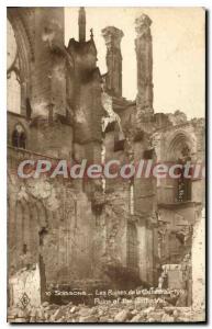 Old Postcard Soissons Cathedral Ruins 1919