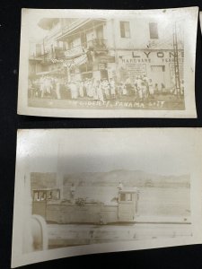 Lot of 20 RPPC Postcards Early 1900’s Navy Warships Panama Canal