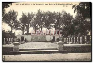 Old Postcard Creteil The War Memorial and Military Cemetery Army