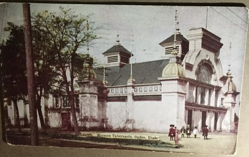 Vintage Postcard Mormon Tabernacle Ogden Utah 1911 Period Clothes