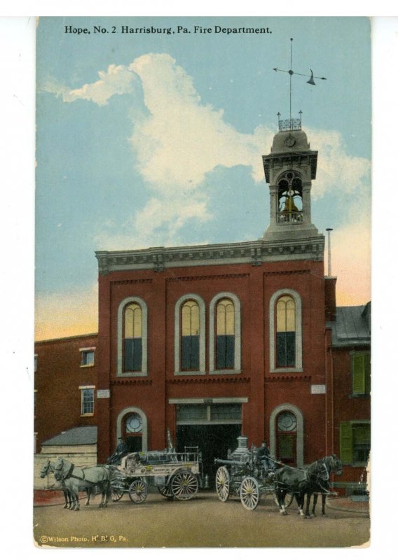 PA - Harisburg. Hope No. 2 Fire Station & Apparatus ca 1907