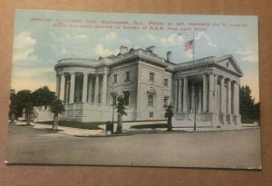 VINTAGE .01 PC 1912 USED NSDAR CONTINENTAL MEMORIAL HALL WASHINGTON D. C. 