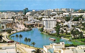 This is an aerial view of famed Lake Pancoast Miami Beach, Florida