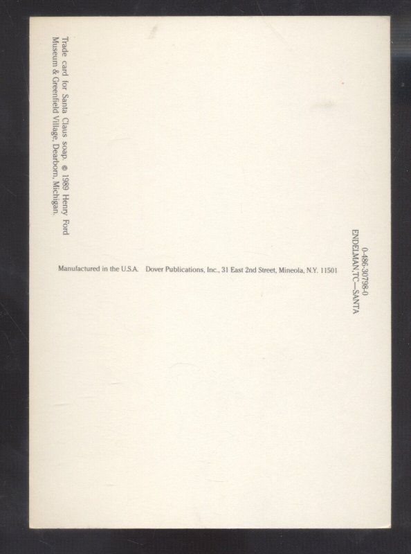 SANTA CLAUS IN MAROON ROBE LAUNDRY SOAP ADVERTISING POSTCARD