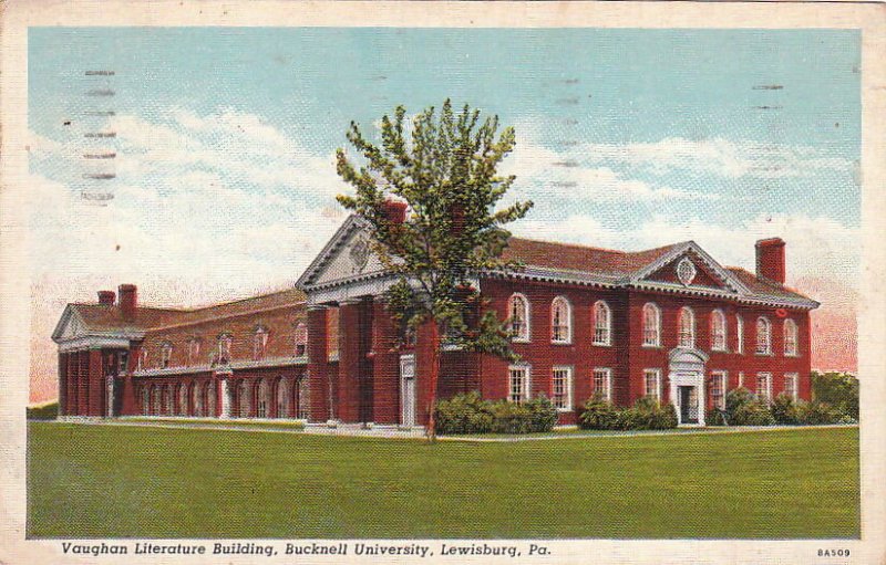 Postcard Vaughan Literature Building Bucknell University Lewisburg PA