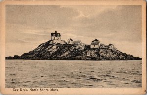 View of Egg Rock, North Shore MA Vintage Postcard H14