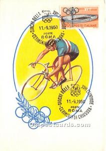 Cycling Olympic 1960 Stamp on front 