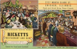 Ricketts Restaurant & Bar Chicago IL Postcard PC470