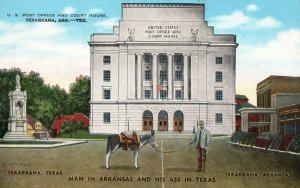 Vintage Postcard U. S. Post Office And Court House Building Texarkana Arkansas