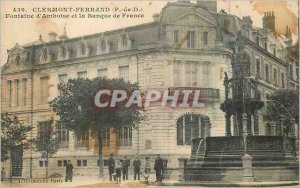 Old Postcard Clermont Ferrand (P D) Amboise Fountain and the Bank of France