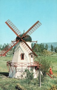 Vintage Postcard Danish Windmill Used as Garage & Guest Room Solvang California