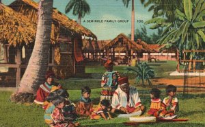 Vintage Postcard 1930's Family Group Survivors Brilliant Garment