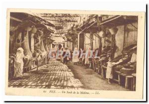 Morocco Fez Old Postcard A Souk Medina