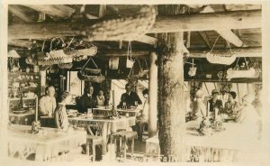 Black River Falls Wisconsin Millhallglen Restaurant Interior RPPC Postcard 10978