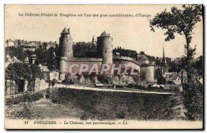 Old Postcard Chateau Panoramic view Fougeres