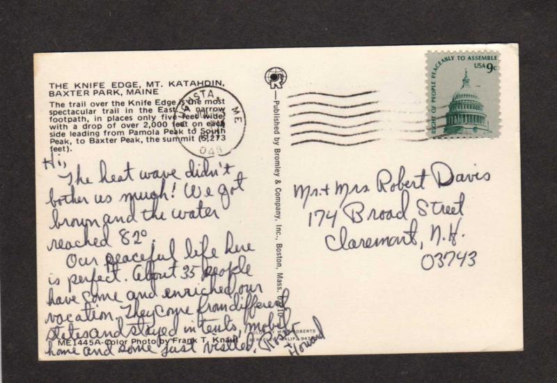 ME The Knife Edge Trail Mt Katahdin Baxter State Park Millinocket Maine