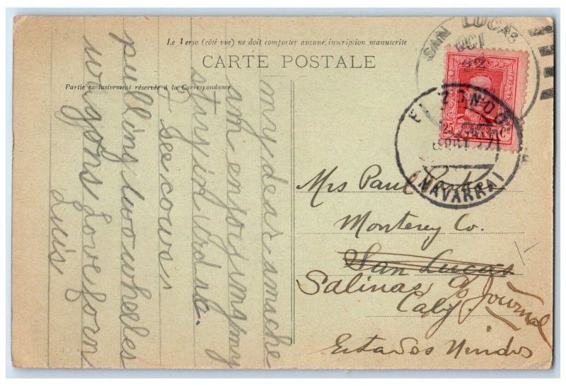 c1910 Dancharinea International Bridge Spain Posted Antique Postcard