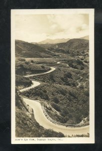 RPPC TOPANGA CANYON CALIFORNIA BIRDSEYE VIEW ROAD REAL PHOTO POSTCARD