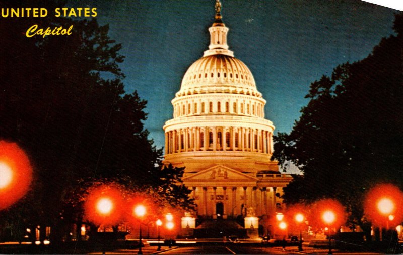 Washington D C United States Capitol At Night
