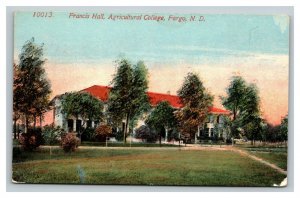 Vintage 1920's Postcard Francis Hall Agricultural College Fargo North Dakota