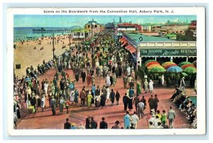 Boardwalk From Convention Hall Asbury Park NJ New Jersey Postcard (BO17)