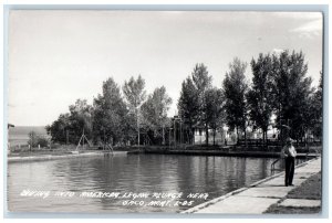 Saco Montana MT Postcard Diving Into American Legon Plunge c1940's RPPC Photo