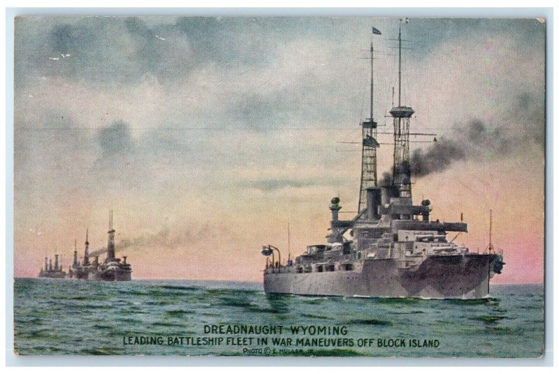 Enrique Muller Postcard Dreadnaught Wyoming Battleship Fleet In War Advertising