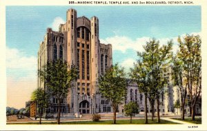 Michigan Detroit Masonic Temple Curteich