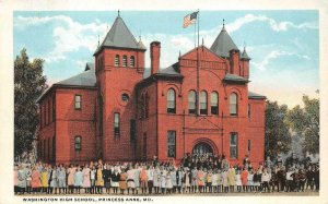 WASHINGTON HIGH SCHOOL PRINCESS ANNE MARYLAND POSTCARD (c. 1915)