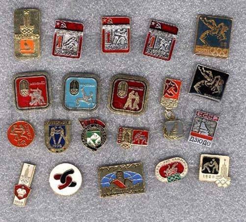 000164 WRESTLING set 20 russian different pins #164
