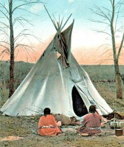 c.1900 Vintage Postcard Cheyenne Teepee