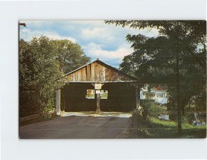 Postcard Pulp Mill Bridge still standing over Otter Creek, Vermont