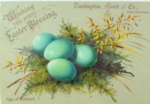 Lot of 4 Darlington Runk & Co. Easter Cards Birds' Eggs Speckled & Blue P84