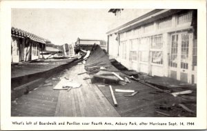 Postcard Boardwalk and Pavilion near Fourth Ave after Hurricane 1944 Asbury Park