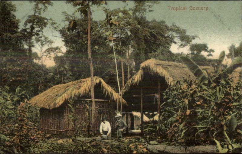 Panama - Thatch Roof Home Pedro Miguel Cancel Nice Strike 1908 Used Postcard