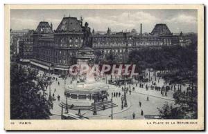 Paris Old Postcard Place de la Republique