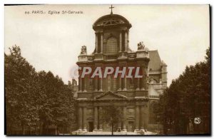 Old Postcard Paris church of St Gervais