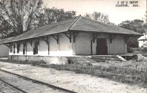 Clayton AL., C OF G  Railroad Station Train Depot Real Photo RPPC Postcard