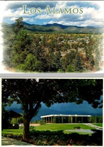 2~4X6 Postcards  LOS ALAMOS, NM New Mexico BIRD'S EYE VIEW & COUNTY COURT HOUSE