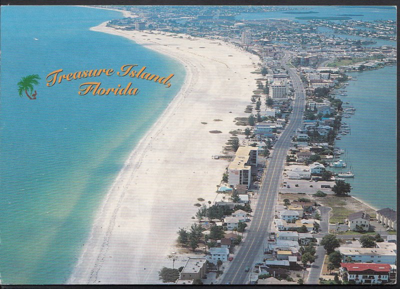 America Postcard - Aerial View of Treasure Island, Florida    LC4810