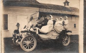 H81/ Early Automobile Auto People Parade RPPC Postcard c1910 178