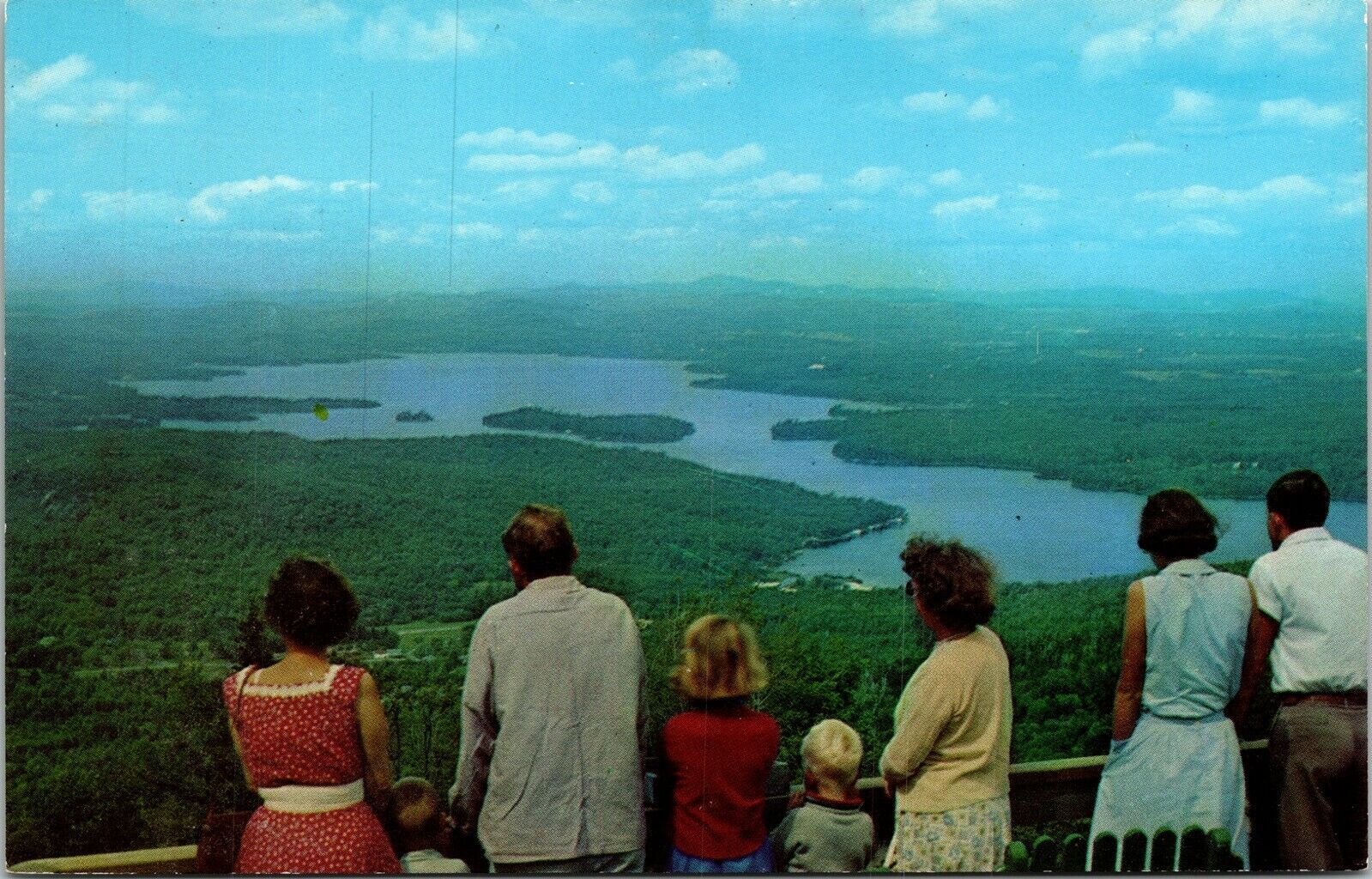 Lake Sunapee Aerial View Mount State Park North Peak Postcard VTG UNP