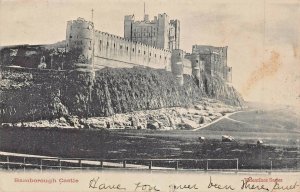 BAMBOROUGH CASTLE NOTHUMBERLAND ENGLAND~1903 POSTMARK PHOTO POSTCARD