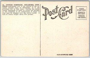 Oklahoma City Oklahoma c1910 Postcard Cotton Compress Factory Bales