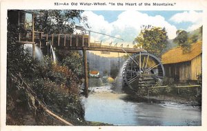 An Old Water Wheel In The Heart of Mountains View Postcard Backing 